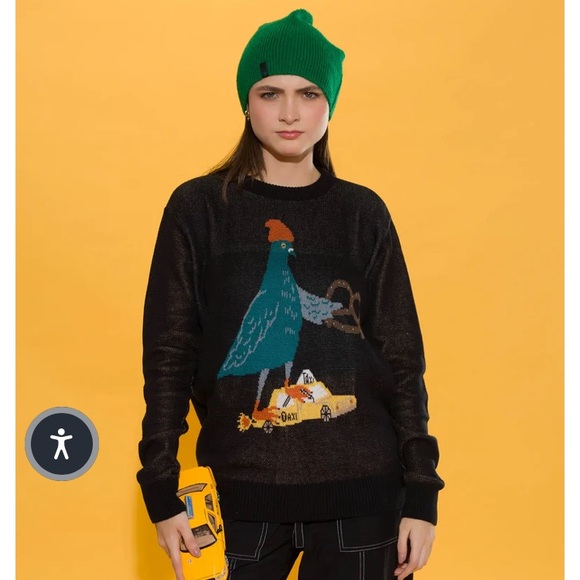 Min & Mon Black Cotton Pigeonista Sweater - Picture 2 of 7